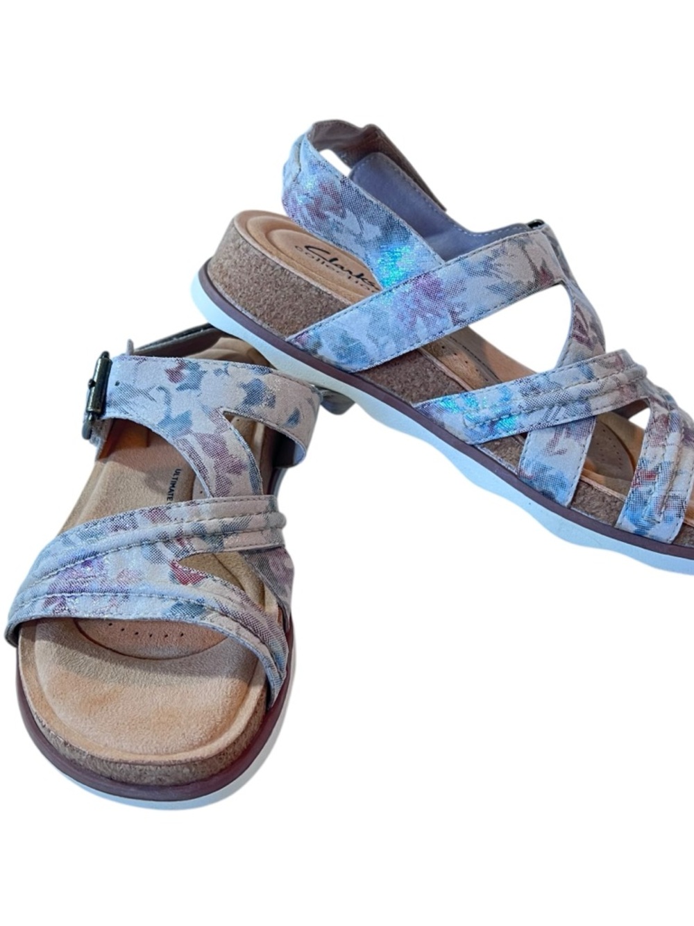 Collection by Clarks Brynn Step Sand Floral Sandals Womens New